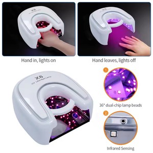 Lampe à ongles UV LED sans fil X8 48W, lumière rouge 365nm, rechargeable, sécheuse de vernis gel pour salon de manucure - Product Image 5