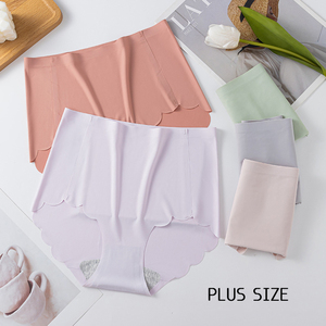 Celana dalam wanita ukuran besar, celana dalam wanita katun selangkangan tanpa jejak pinggang tinggi mulus es sutra ukuran besar musim panas <span class=keywords><strong>M</strong></span> L XL XXL 3XL - Product Image 4