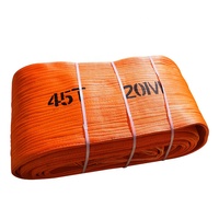 Eslinga Plana de Poliéster de Alta Resistencia, Ligera, Resistente a la Abrasión, de Alta Visibilidad, Color Naranja, Capacidad de Carga de 20 Toneladas