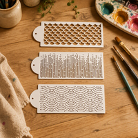 Lot de 3 pochoirs de décoration de gâteaux, gabarit en plastique PET pour peinture et artisanat