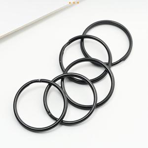 Anelli Portachiavi in Metallo Nero all'Ingrosso, Anelli Piatti Rotondi per Portachiavi, Accessori per Anelli Portachiavi - Product Image 5