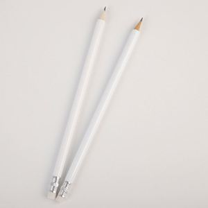 Crayons en bois blancs vierges avec gomme, personnalisables avec logo, promotion JW1146, papeterie en vrac, crayons en graphite personnalisés - Product Image 2