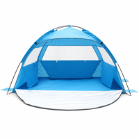 Tente de plage automatique légère pour 3-4 personnes, installation instantanée, abri pare-soleil avec revêtement imperméable pour les activités de plein air