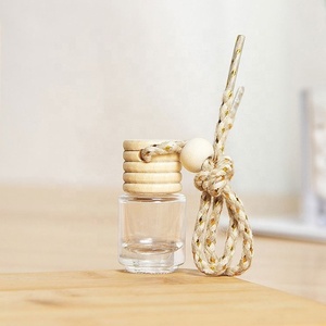Wholesale 5ml Hanging Clear Glass Wooden Air Freshener Car Diffuser Aroma <b>Bottle</b> for <b>Perfume</b> - Product Image 4