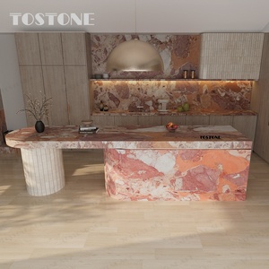 Impresionantes Losas de Mármol Rojo <span class=keywords><strong>Marple</strong></span> Venice de Tostone para Encimeras de Cocina, Tocadores, Islas de Cocina, Escritorios y Decoración de Paredes - Product Image 1