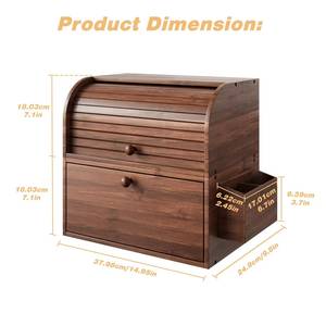 Récipient à pain double couche Boîte à pain <span class=keywords><strong>en</strong></span> <span class=keywords><strong>bambou</strong></span> avec panier pour comptoir de cuisine Récipient <span class=keywords><strong>alimentaire</strong></span> - Product Image 5