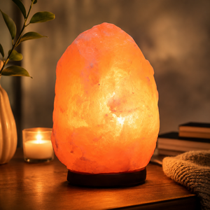 Lampe de sel de l'Himalaya sculptée, écologique, lumière ambiante chaude, lampe de table en cristal pour la décoration de la maison, chambre à coucher, salon - Product Image 1