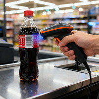 Lector de Códigos de Barras 2D Portátil con Conexión por Cable, Escáner de Códigos QR, Apto para Supermercados