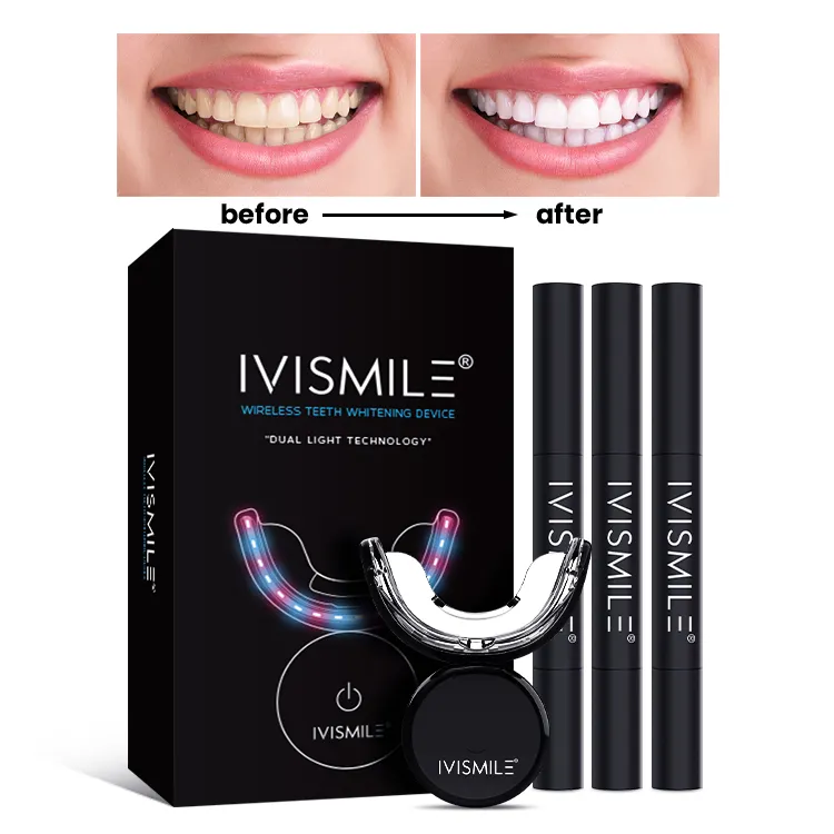 White ning Kit mit Blaulicht IVI SMILE Teeth White ning Kit Privates Logo Drops hipping