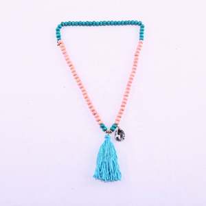 Boho Coloré En Bois Perlé Bijoux Vintage Charme Glands Pendentif Bohème Collier pour Femmes Fille - Product Image 1