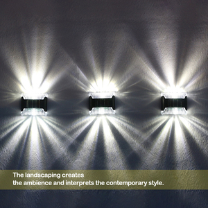 Lampe murale solaire LED pour extérieur, lumière ambiante de jardin, étanche, éclairage de rue à économie d'énergie, décoration de cour et de balcon, lampes solaires - Product Image 6