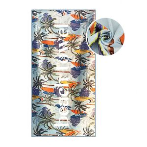 Serviette de plage en microfibre gaufrée Tesalate, imprimée par sublimation, séchage rapide, compacte, sans sable, en plastique recyclé - Product Image 1