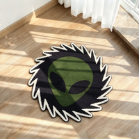 Tapis tufté, tapis de sol de forme irrégulière, tapis tufté fait main sur mesure en forme d'alien pour la décoration intérieure, vente en gros