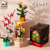 Blocs de construction floraux DIY, jouet d'assemblage, cadeau pour enfants, vente en gros, ornement créatif pour la maison, bouquet de roses, panier de fleurs éternelles