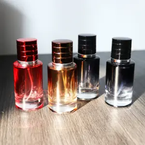 Bouteille vide en verre coloré dégradé de 100ml, flacon de parfum avec boîte cadeau, pulvérisateur à pompe