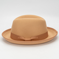 Chapeau Fedora Unisexe en Feutre de Laine avec Bande Décorative Noire, Bord Large et Rigide Personnalisé pour Tenues Décontractées, Professionnelles ou de Soirée