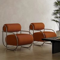 Fauteuil en acier minimaliste moderne du milieu du siècle, style Bauhaus nordique, avec mousse élastique haute densité, pour chambres d'hôtes et chambres à coucher, mobilier de maison simple