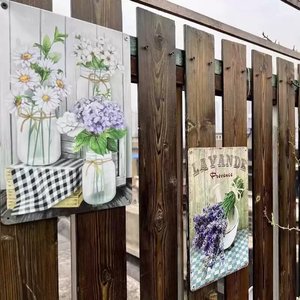 Letrero de Metal Pintado con Diseño Floral de Lavanda de Provenza, <span class=keywords><strong>Decoración</strong></span> Rústica para Pared de Cocina o Jardín, Ideal para Aniversarios y Año Nuevo - Product Image 2