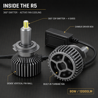 PROMOTION EXCEPTIONNELLE : Ampoules de phares LED R5 80W 120000M à puce CSP H1-H7/H4/H3/HB3/HB4, feux de voiture 9005 9006 Auto