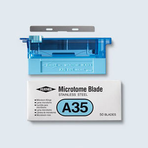 ใบมีดไมโครโตมสแตนเลสแบบใช้แล้วทิ้งสำหรับห้องปฏิบัติการยี่ห้อเฟเธอร์ - Product Image 1