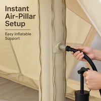Tente de camping gonflable à double couche sans configuration requise, imperméable, en tissu Oxford, pour toutes les saisons, protection contre les moustiques