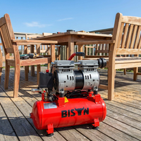 Compresseur d'air portable ultra-silencieux BISON (CHINE) 9L 0,75HP 550W 8Bar, qualité dentaire, petit compresseur