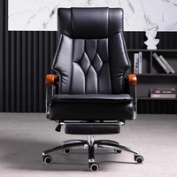 Chaise de bureau en cuir véritable, design moderne et minimaliste, ergonomique, avec fonction massage, réglable en hauteur, confortable, pour ordinateur, étude et affaires
