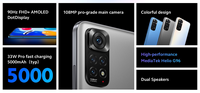 Version mondiale pour Xiaomi Redmi Note11 Smartphone 128 Go téléphone mobile 3G 4G LTE remis à neuf avec processeur Octa Core