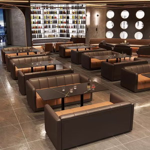 Ensemble de canapés de loisirs pour restaurant musical moderne, mobilier de bar <span class=keywords><strong>lounge</strong></span>, café, hôtel, bistrot, table à manger en marbre et ensembles de canapés banquette en cuir - Product Image 1