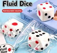 Jouet Squishy en forme de dés blanc, personnalisé, mignon, en TPR souple, rempli de liquide, à presser, unisexe, à partir de 14 ans, pour le bureau et la réduction du stress