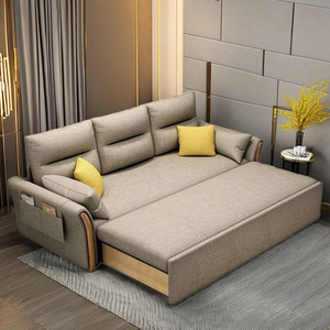 Sillón Cama Convertible con Tapicería de Lino Suave y Respaldo Ajustable para <span class=keywords><strong>el</strong></span> Hogar - Product Image 1