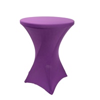 Nappe ronde en Spandex violet haut couverture de Table à Cocktail en plastique pour les événements de Banquet de fête de mariage hôtel Restaurant