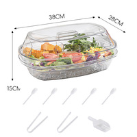 Boîte à salade GREENSIDE, boîte de rangement transparente à compartiments, plateau à fruits et légumes, plateau pour fêtes et rassemblements en plein air, boîte de conservation