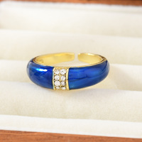 JS18 Emaille Strass Ring Verguld Kleurrijk Drip Oil Kristal Ingelegde Band Ringen Mode Dames Party Statement Sieraden
