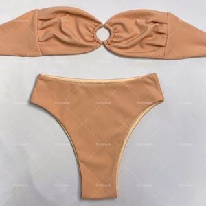 ชุดบิกินี่ทรงสามเหลี่ยมสำหรับผู้หญิงไซส์ XXL แบบมีห่วงรูปตัวโอ สายรัดข้างแบบผูก  ตัวล็อคโลหะ ผ้ายืดสแปนเด็กซ์/โพลีเอสเตอร์ กันน้ำ ระบายอากาศได้ดี - Product Image 4