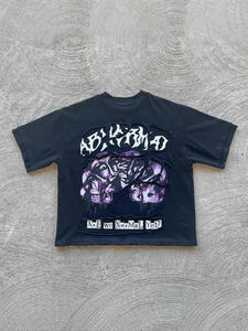 T-shirt vintage surdimensionné pour homme, coupe carrée, avec appliqué personnalisé, broderie, épaules tombantes, tricot lourd, 100% coton, DTG - Product Image 3