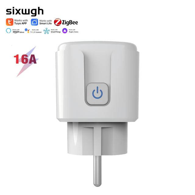 SIXWGH Tuya Zigbee Smart Socket Bar Android App Voice Control Alexa Google Home Remote Timer Energy Monitor Smart Home Devices