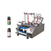 Machine d'étiquetage de bouteilles en verre pour boissons à base d'huiles essentielles, machine d'étiquetage semi-automatique pour bouteilles rondes en plastique