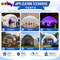 Dôme gonflable d'igloo de tente d'air de lumière LED de partie extérieure d'OxFord pour l'utilisation de la publicité de conférence d'événement de partie de salon commercial
