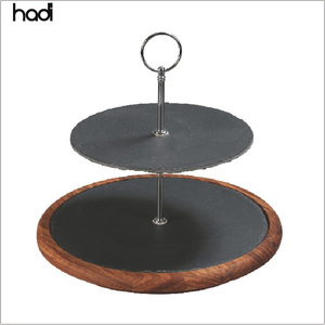 Support <span class=keywords><strong>à</strong></span> Gâteau Rond Moderne en Marbre Vente en Gros de Pierre Noire Présentoir <span class=keywords><strong>à</strong></span> Cupcake Dessert Fournitures de Restauration pour Hôtels Restaurants Vente - Product Image 2