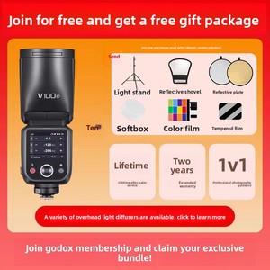 [โบนัสสมาชิก] แฟลช <span class=keywords><strong>Godox</strong></span> V100 หน้าจอสัมผัส 100W ซิงค์ความเร็วสูง TTL ไฟถ่ายภาพกลางแจ้งระดับมืออาชีพ สำหรับกล้องแบบ Hot Shoe - Product Image 6