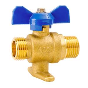 Robinet à bille tout en cuivre 4 points 6 points double filetage extérieur chauffe-eau domestique pleine ouverture droit traversant diamètre égal - Product Image 1