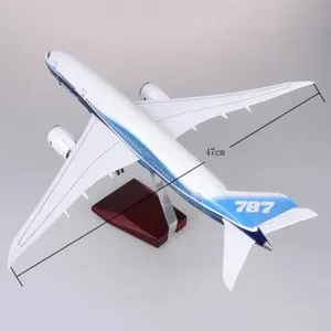 47CM Flugzeug modell Spielzeug 787 B787 Dreamliner Flugzeug modell mit Licht und Rädern Fahrwerke im Maßstab 1:130 Druckguss harz Flugzeug