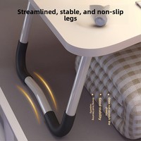 Bureau d'ordinateur portable ergonomique pliable pour chevet, table d'étude portable avec porte-gobelet pour lit, canapé, étudiant, bureau à domicile, réglable en hauteur