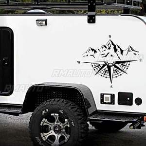 50x41cm Mountain Compass Car Sticker Fashion Adventure Sports Style Auto Body <b>Window</b> Styling Decoration <b>Decals</b> Car Accessories - Product Image 3