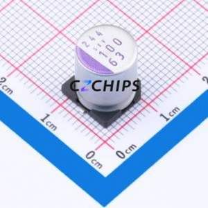 Condensador Sólido SMD 63SXV100M, D10xL12.7mm (Capacitancia: 100uF) (Precisión: 20%) (Voltaje Nominal: 63V) - Product Image 1