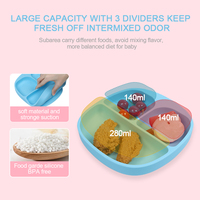 Vente en gros personnalisé Ensemble d'assiettes en silicone Babi pour enfants sans Bpa Ensemble de vaisselle d'assiettes en silicone pour enfants pour l'alimentation des bébés