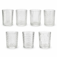 Porte-bougies votives en verre transparent multi-designs, coupelles à bougies chauffe-plat en verre gaufré à base lourde pour la décoration de tables de mariage et de banquets