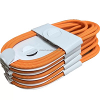 Câble de données USB-C vers USB-C 1M, double USB-C, cordon tressé orange, charge rapide 60W pour iPhone 17 Pro 16 15