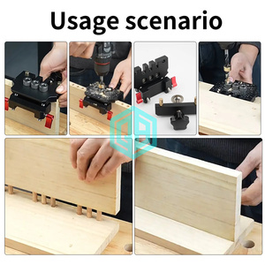 Kit di giga per centraggio autocentrante, localizzatore di guide per fori dritti, strumento multifunzionale per la lavorazione del legno - Product Image 6